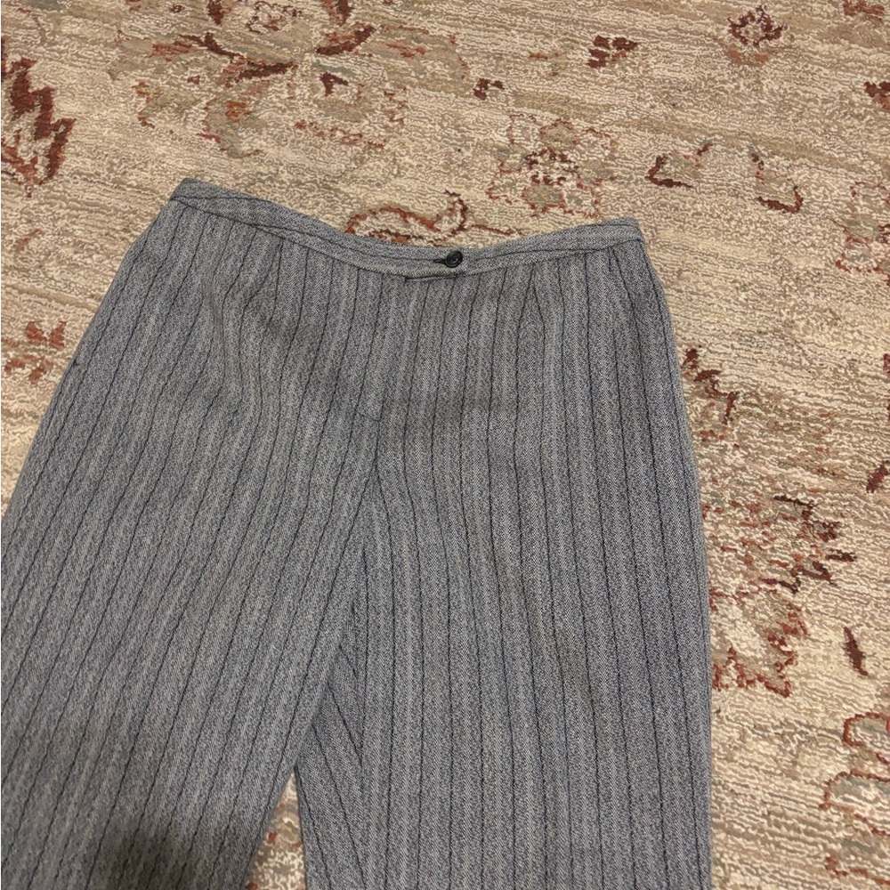 Harve Benard Women Wool Charcoal Pinstripe Pants